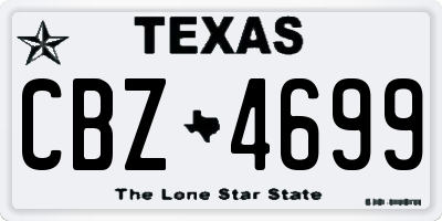 TX license plate CBZ4699