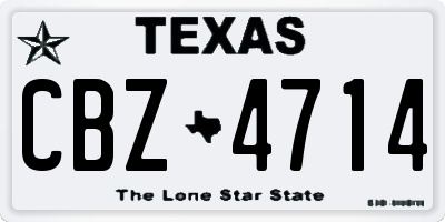 TX license plate CBZ4714