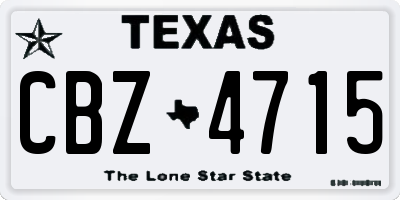 TX license plate CBZ4715