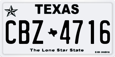 TX license plate CBZ4716
