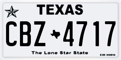 TX license plate CBZ4717