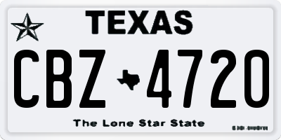 TX license plate CBZ4720