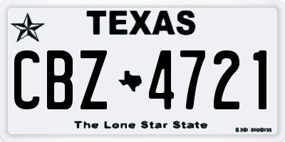 TX license plate CBZ4721