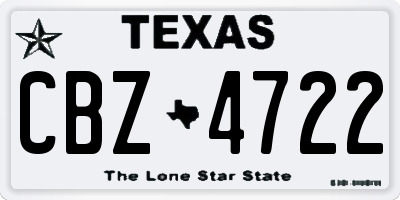 TX license plate CBZ4722