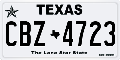 TX license plate CBZ4723