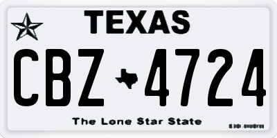 TX license plate CBZ4724