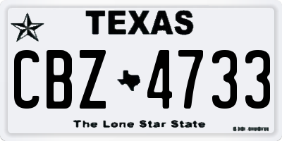 TX license plate CBZ4733
