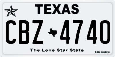 TX license plate CBZ4740