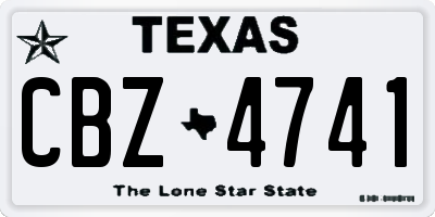 TX license plate CBZ4741