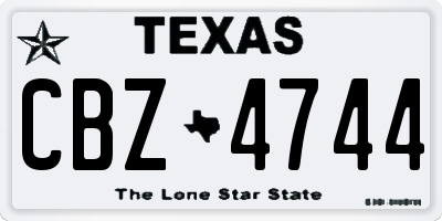 TX license plate CBZ4744