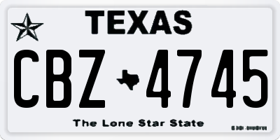 TX license plate CBZ4745