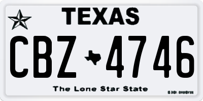 TX license plate CBZ4746
