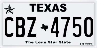 TX license plate CBZ4750