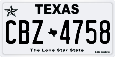 TX license plate CBZ4758