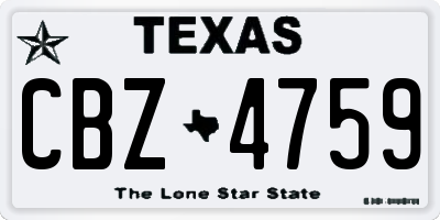 TX license plate CBZ4759