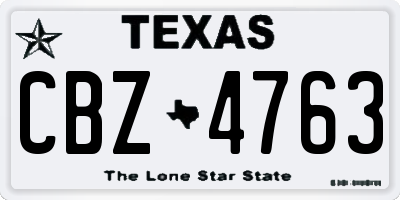 TX license plate CBZ4763