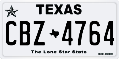 TX license plate CBZ4764