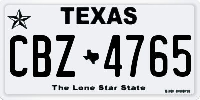 TX license plate CBZ4765
