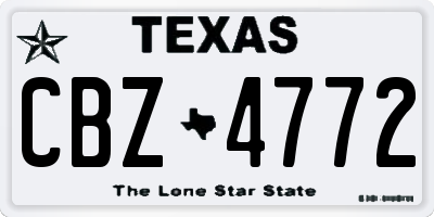 TX license plate CBZ4772