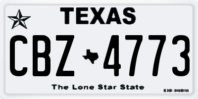 TX license plate CBZ4773