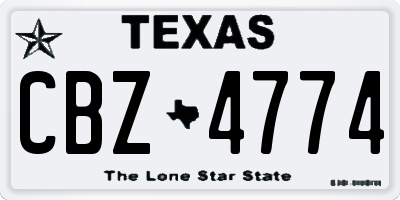 TX license plate CBZ4774