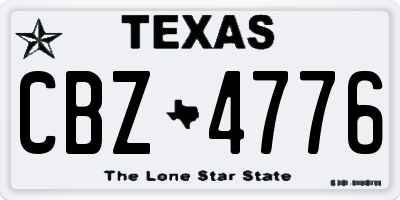 TX license plate CBZ4776