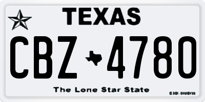 TX license plate CBZ4780