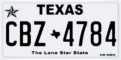 TX license plate CBZ4784