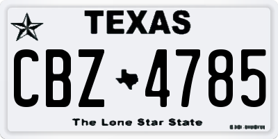 TX license plate CBZ4785