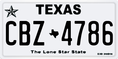 TX license plate CBZ4786