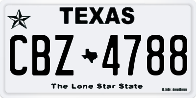 TX license plate CBZ4788