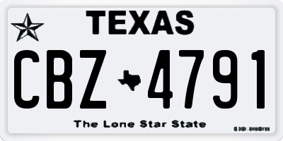 TX license plate CBZ4791