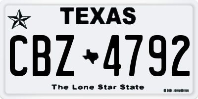 TX license plate CBZ4792