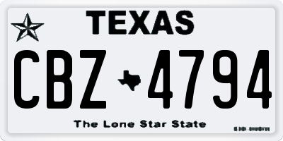 TX license plate CBZ4794