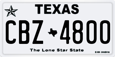 TX license plate CBZ4800