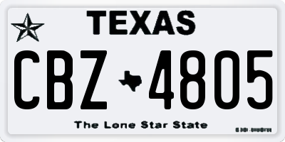 TX license plate CBZ4805