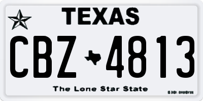 TX license plate CBZ4813