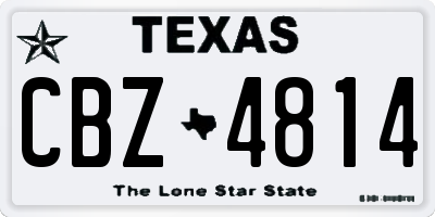 TX license plate CBZ4814