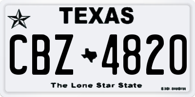 TX license plate CBZ4820