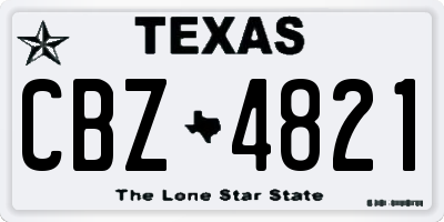 TX license plate CBZ4821