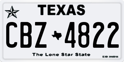 TX license plate CBZ4822