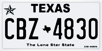 TX license plate CBZ4830