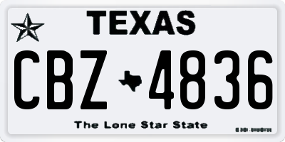TX license plate CBZ4836