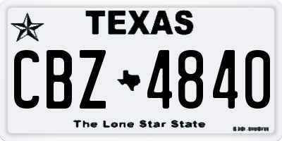 TX license plate CBZ4840
