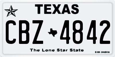 TX license plate CBZ4842