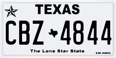 TX license plate CBZ4844