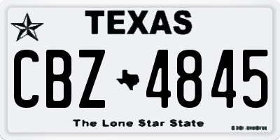 TX license plate CBZ4845