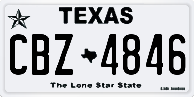 TX license plate CBZ4846
