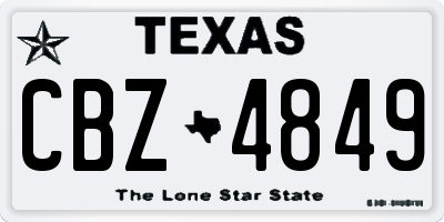 TX license plate CBZ4849