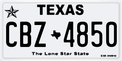 TX license plate CBZ4850